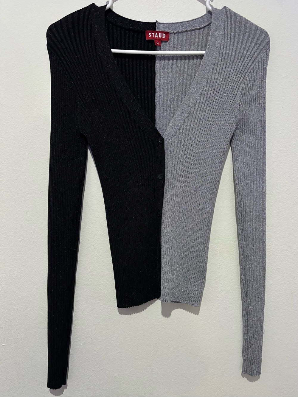 STAUD Colorblock Long Sleeve Sweater Size Medium